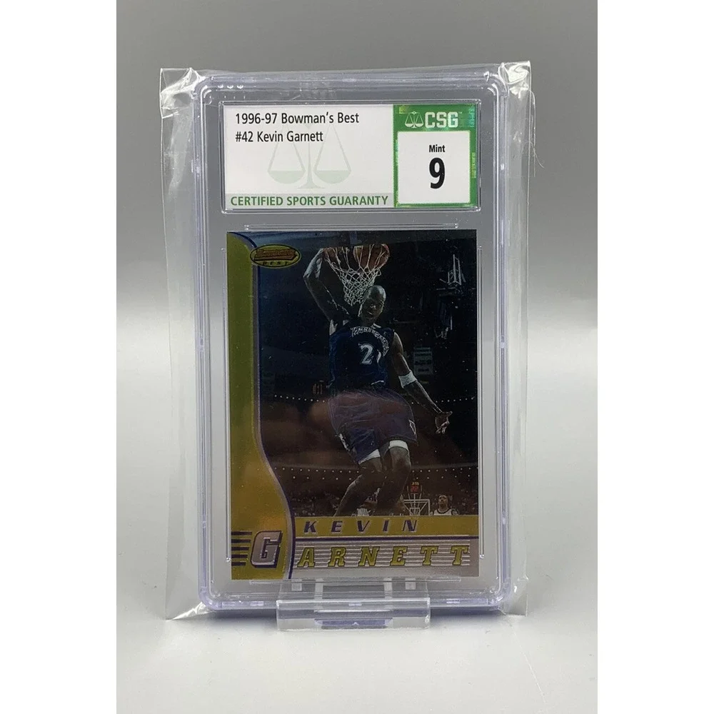 1996/97‎ Bowman's Best Kevin Garnett #42 CSG Graded 9 Green Label Timberwolves